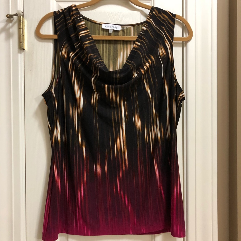 Calvin Klein cowl neck top size L